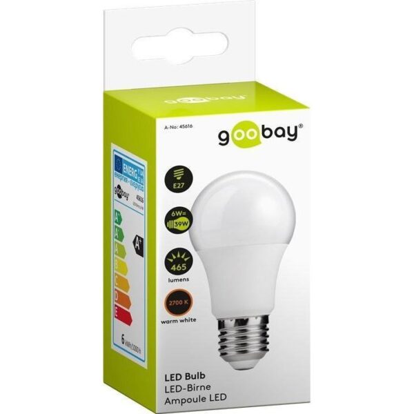Lampada LED Globo E27 Bianco Caldo 6W, Classe A+