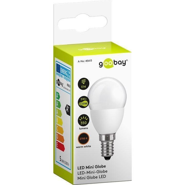 Lampada LED Mini Globo E14 Bianco Caldo 5W, Classe A+