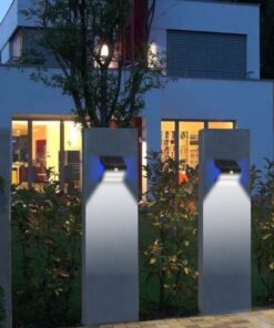 Lampada LED Solare a Muro 1,5W IP65 Sensore di Movimento Silver