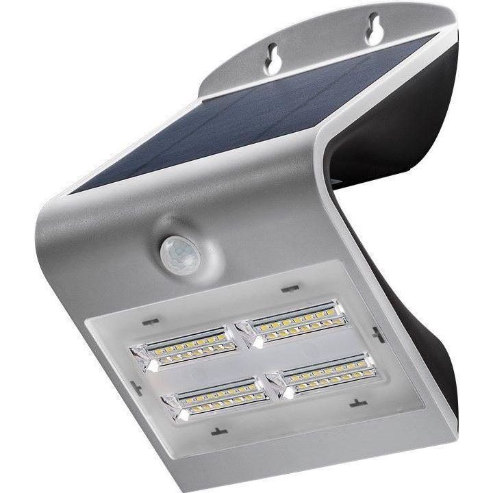 Lampada LED Solare a Muro 3,2W IP65 Sensore di Movimento Silver