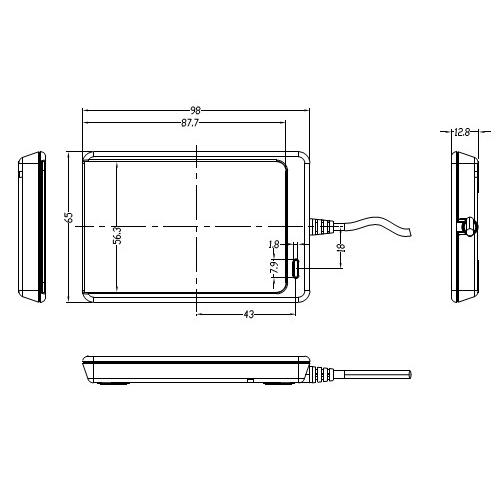 Lettore di Badge Senza Contatto RFID USB Nero