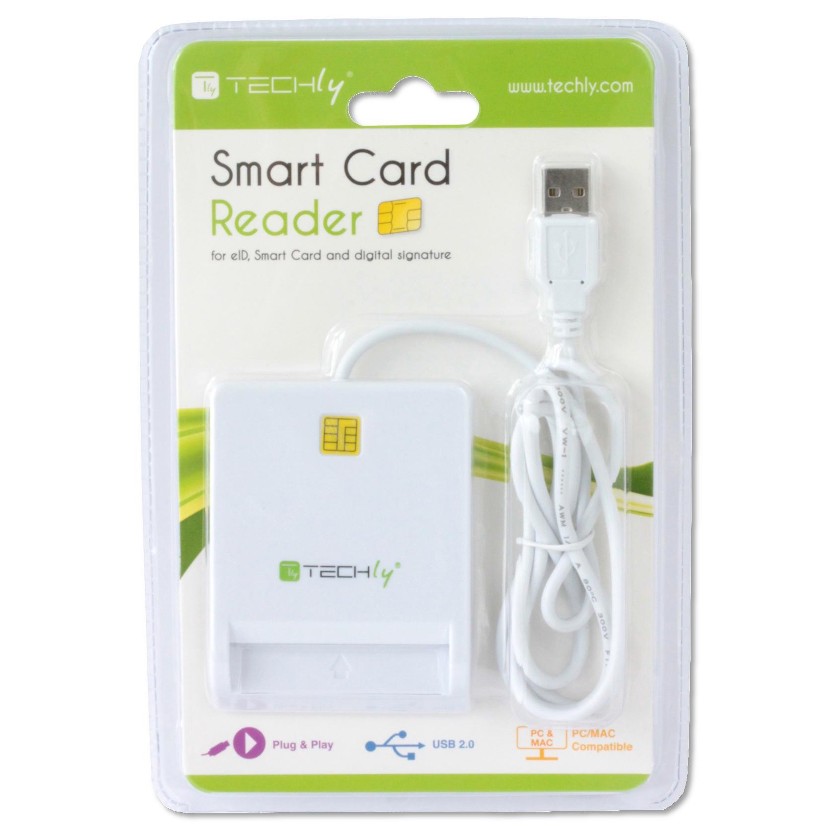 Lettore/Scrittore di Smart Card Usb 2.0 Compatto Bianco