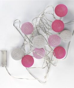 Luci LED Decorative a Batteria Palline Bianco/Rosa di Cotone A++
