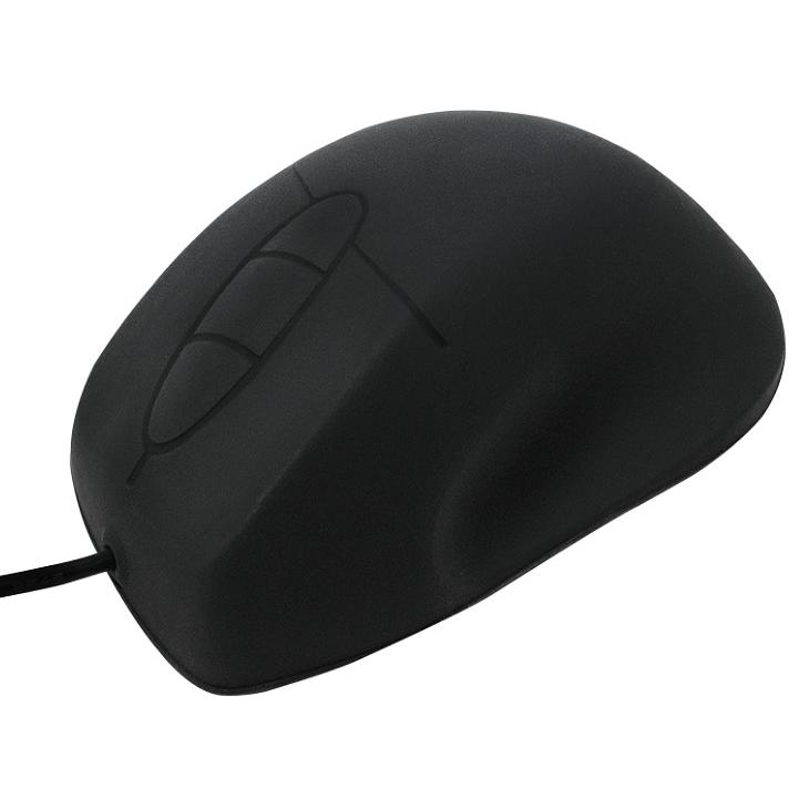 Mouse Ottico Ergonomico USB in Silicone IP68 800dpi Nero