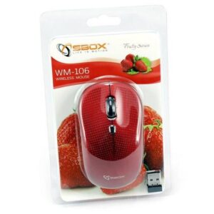 Mouse Wireless 1600dpi WM-106R Strawberry Rosso