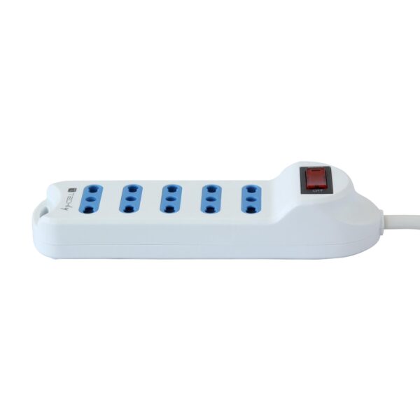 Multipresa 5 Posti Italiana Bipasso con spina 10A Bianca