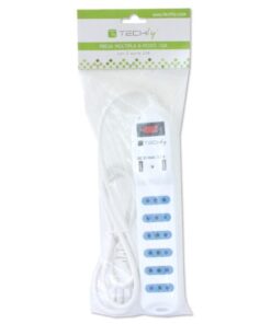Multipresa 6 Posti Italiana 10A con Interruttore e 2 USB