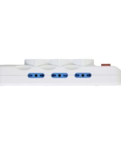 Multipresa 6 Posti Italiana Bipasso con 2 Prese USB Bianca