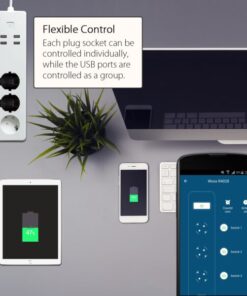 Multipresa Intelligente 3 Prese Schuko 4 USB Controllo Vocale, R4028