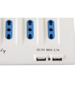 Multipresa da Tavolo 4 prese Italiane Bipasso 2 Schuko e 2 USB Bianca