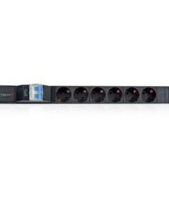Multipresa per Rack 19'' 6 Posti con Magnetotermico Tipo Tedesco 1U