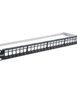 Pannello patch modulare senza frutti 24 posti nero