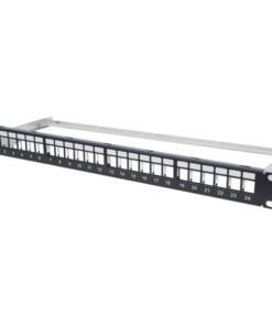 Pannello patch modulare senza frutti 24 posti nero