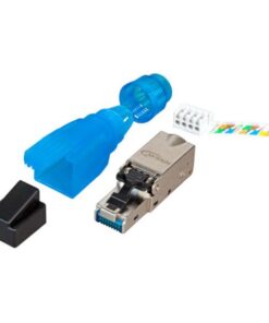 Plug Cat.6A RJ45 Tooless Schermato con Copriconnettore