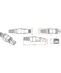 Plug Modulare RJ45 Cat.6A Schermato Toolless