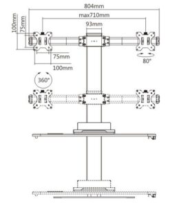Postazione di lavoro da scrivania per postura seduta/eretta con supporto monitor