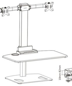 Postazione di lavoro da scrivania per postura seduta/eretta con supporto monitor