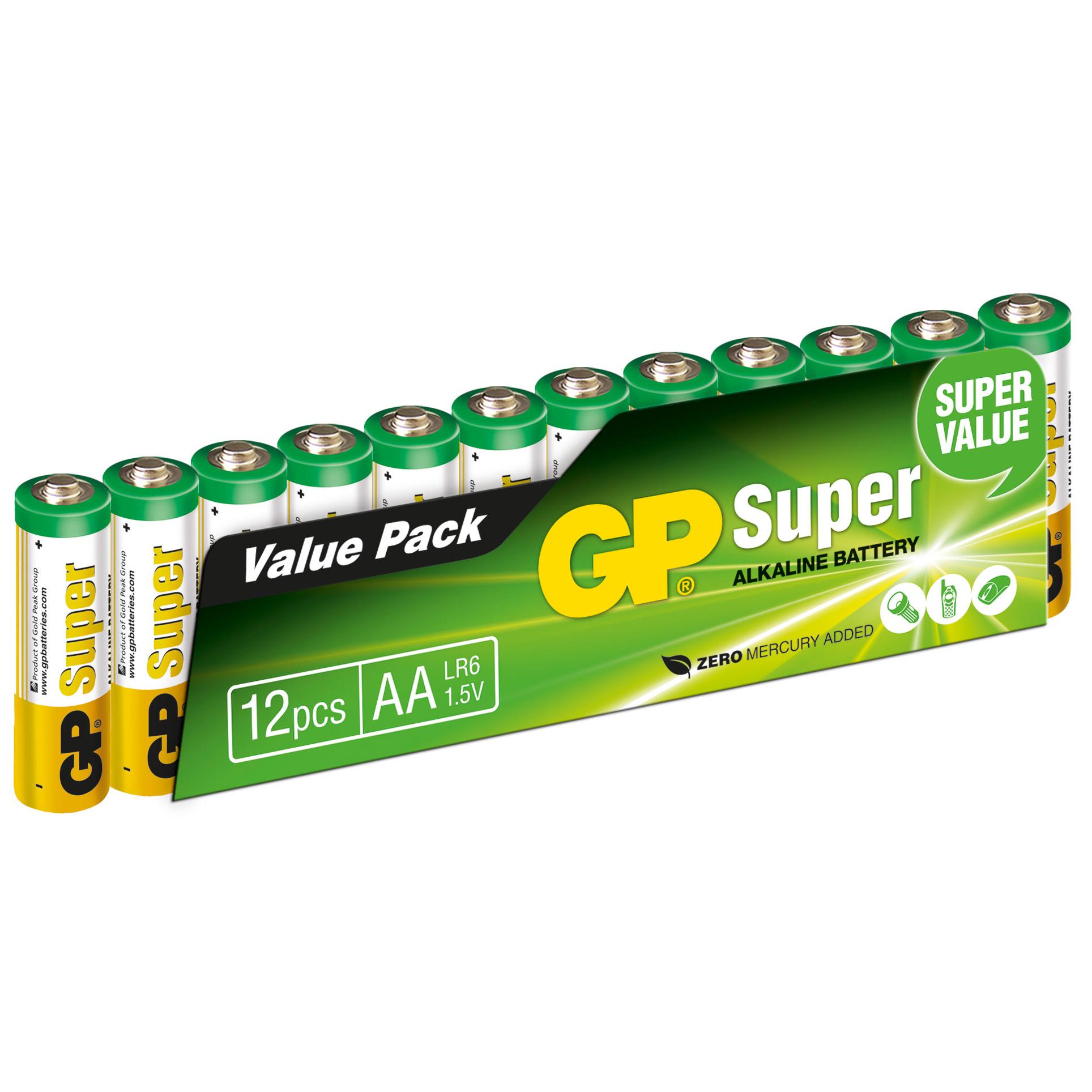 Set 12 Batterie AA Stilo GP Super