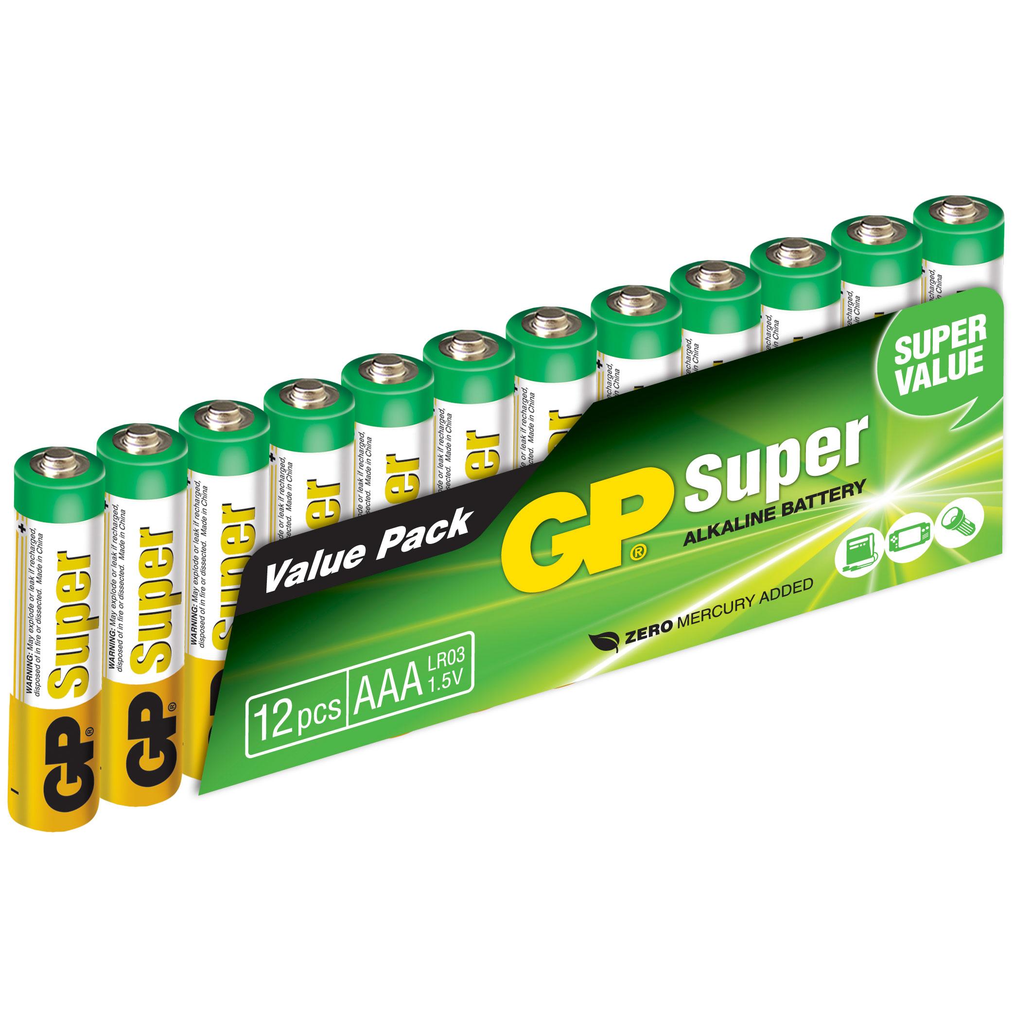 Set 12 Batterie AAA Mini Stilo GP Super