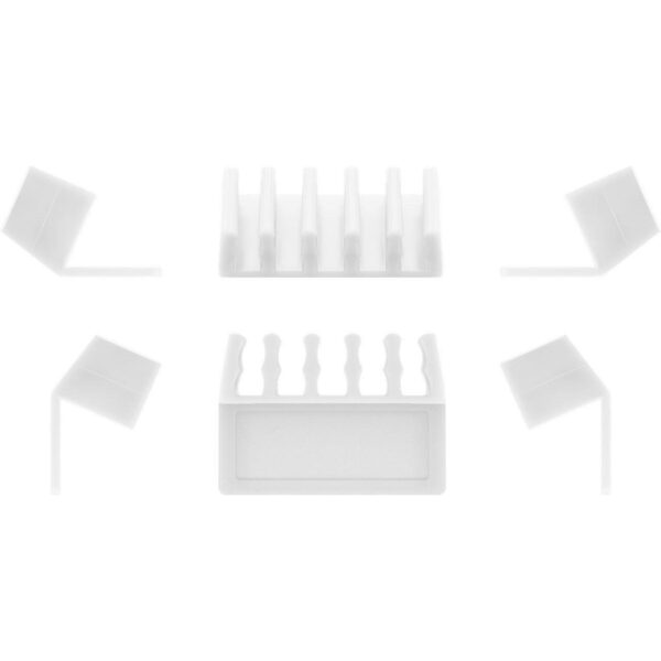 Set 2 Fermacavo da Scrivania a cinque posti Bianco