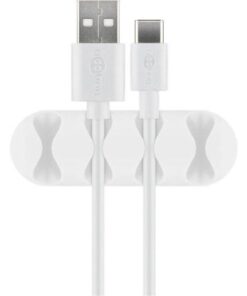 Set 2 Fermacavo da Scrivania a quattro posti Bianco