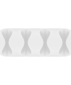 Set 2 Fermacavo da Scrivania a quattro posti Bianco