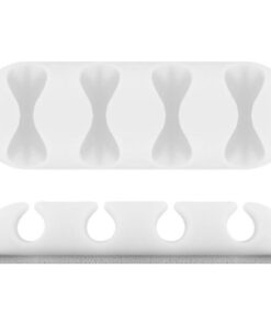 Set 2 Fermacavo da Scrivania a quattro posti Bianco