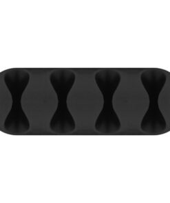 Set 2 Fermacavo da Scrivania a quattro posti Nero