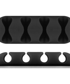 Set 2 Fermacavo da Scrivania a quattro posti Nero