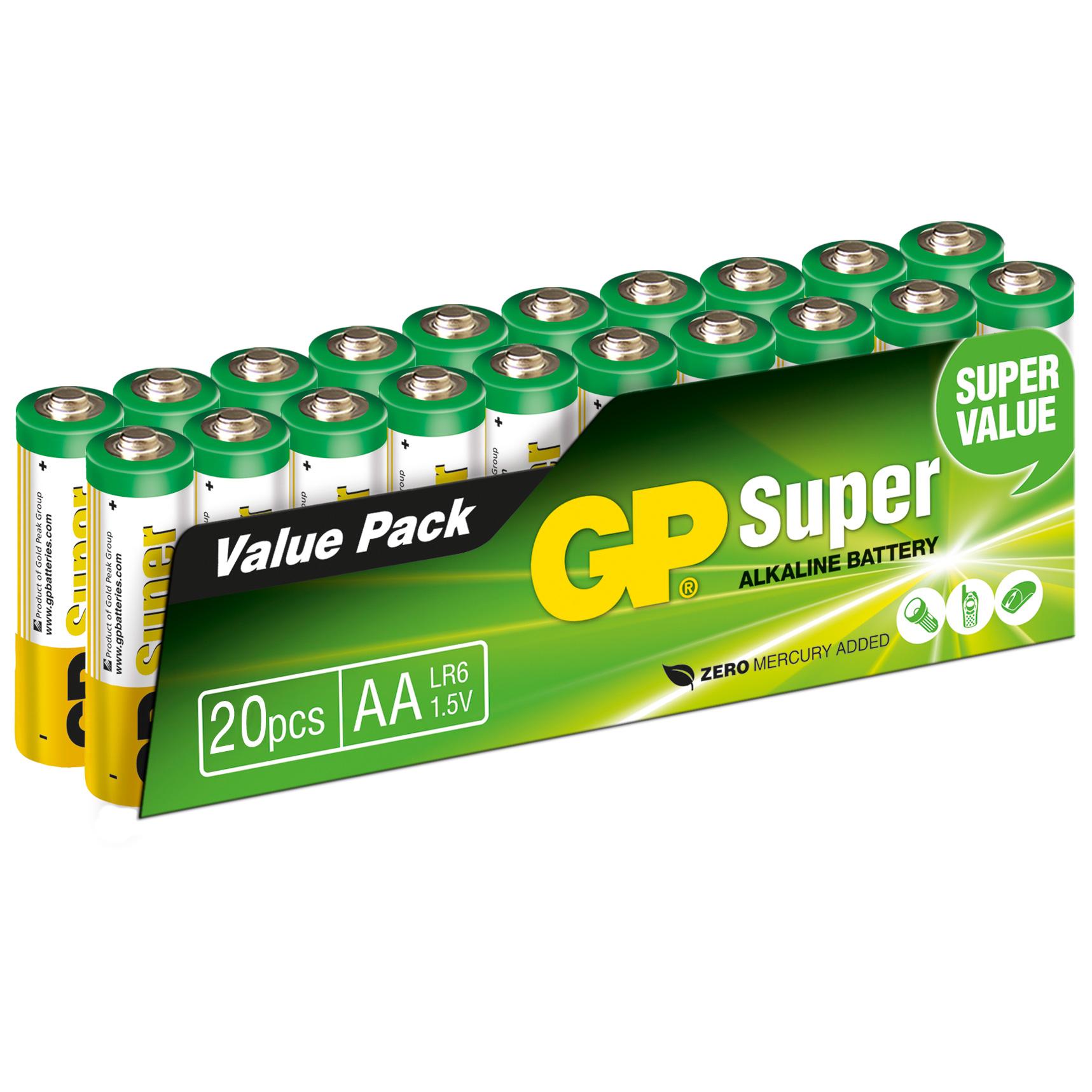 Set 20 Batterie AA Stilo GP Super