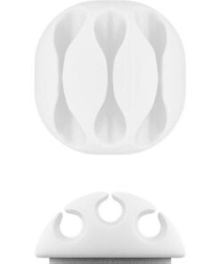 Set 4 Fermacavo da Scrivania a tre posti Bianco