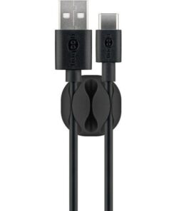 Set 4 Fermacavo da Scrivania a tre posti Nero