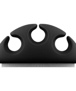 Set 4 Fermacavo da Scrivania a tre posti Nero