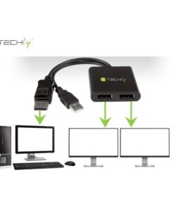 Splitter 2 porte DisplayPort con Hub Multi Stream Transport
