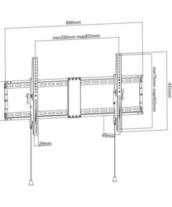 Staffa a muro inclinabile TV LED LCD 43-90'' robusta e pieghevole