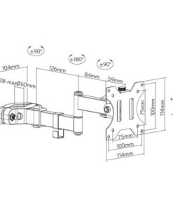 Staffa per Fissaggio a Palo TV LED/LCD 17-32'' Nero