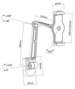 Supporto Estensibile per Tablet e i-Pad 4.7''-12.9'' da Muro o Sottopensile