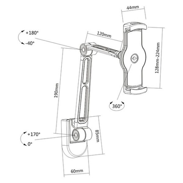 Supporto Universale da Auto con Ventosa per Tablet 7-10.1