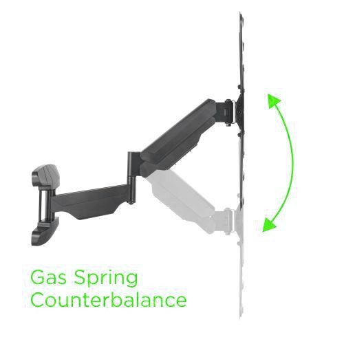 Supporto a Muro con Molla a Gas per TV Curve/Piatte 23-55'' 565mm Nero