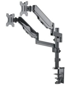 Supporto da Scrivania Doppio Monitor 17-32'' con molla a gas Nero