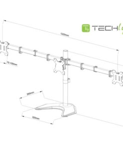 Supporto da Scrivania per 3 Monitor 13-24'' con base