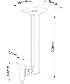 Supporto da Soffitto Regolabile per Diffusore Sonos Play 3 nero