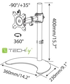Supporto da scrivania per 1 Monitor LCD 13-27'' con base h.400mm