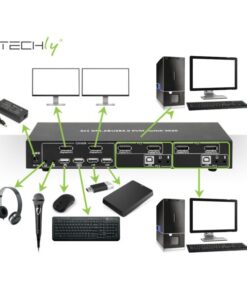 Switch KVM 2 porte DisplayPort1.2 per doppio Monitor