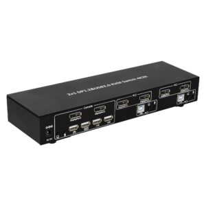 Switch KVM DisplayPort  1.2 e USB 2.0 4 porte con hub e audio