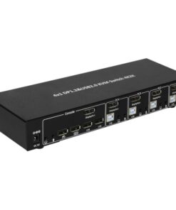 Switch KVM DisplayPort 1.2 e USB 2.0 4 porte con hub e audio