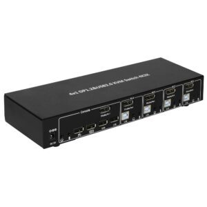 Switch KVM DisplayPort  1.2 e USB 2.0 4 porte con hub e audio