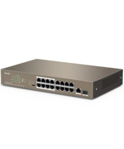 Switch con 16 porte PoE 10/100Mbps + 1 Gigabit/SFP Slot