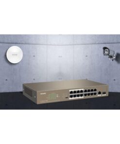 Switch con 16 porte PoE 10/100Mbps + 1 Gigabit/SFP Slot