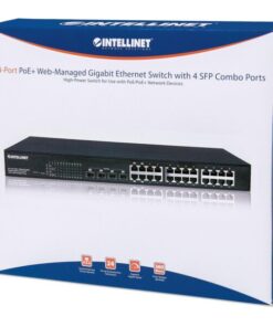 Web-Managed Gigabit Ethernet Switch 24 porte POE+ con 4 porte SFP combo
